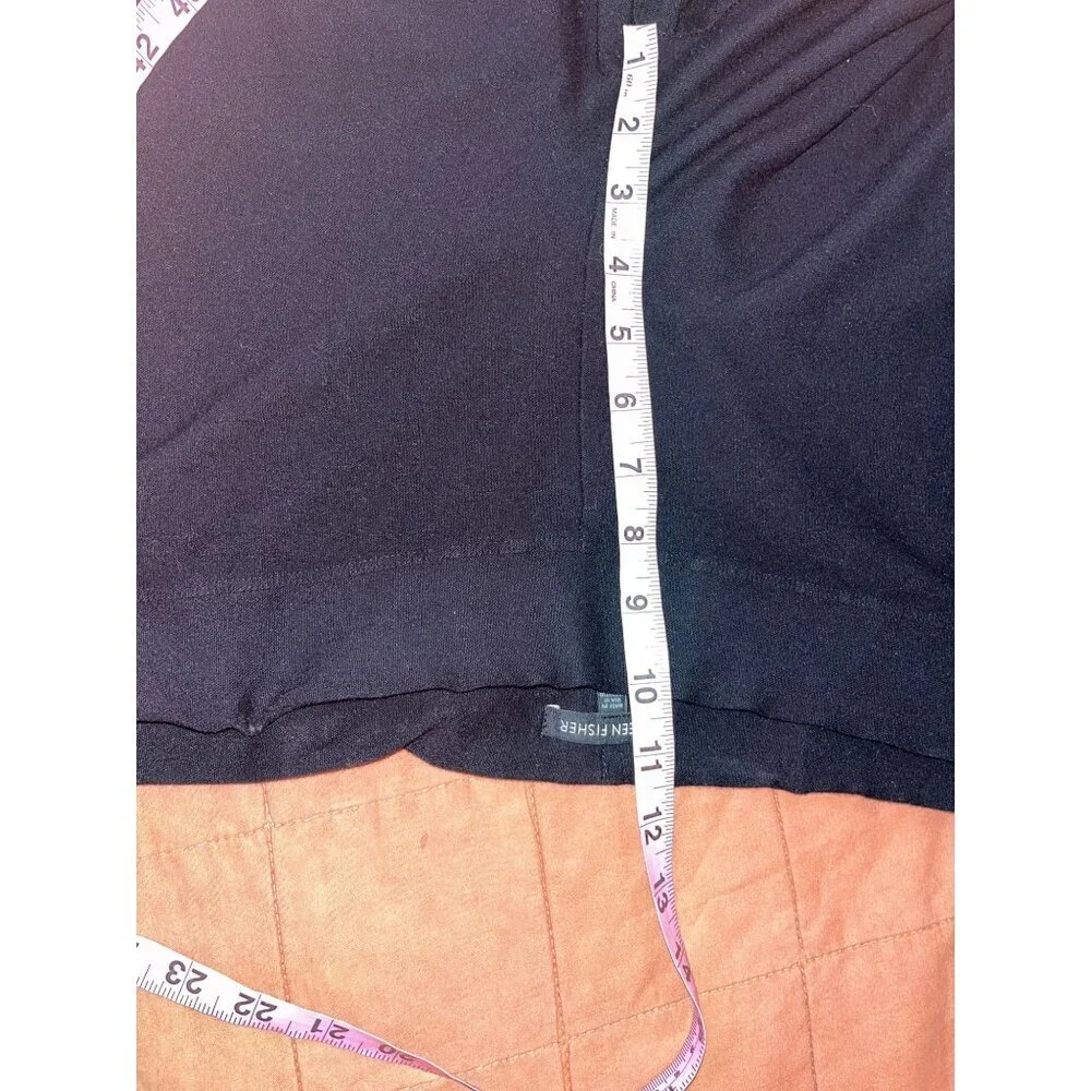 Eileen Fisher Black Wide-Leg Pull-On Pants Womens L - Picture 7 of 9